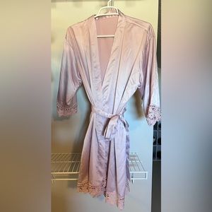 Pink silk robe